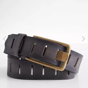 Free People Black Belt with Gold Buckle